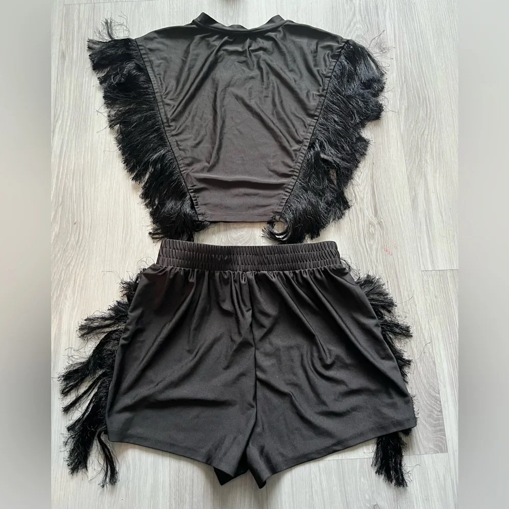 Black‎ Fringe Women's Shorts